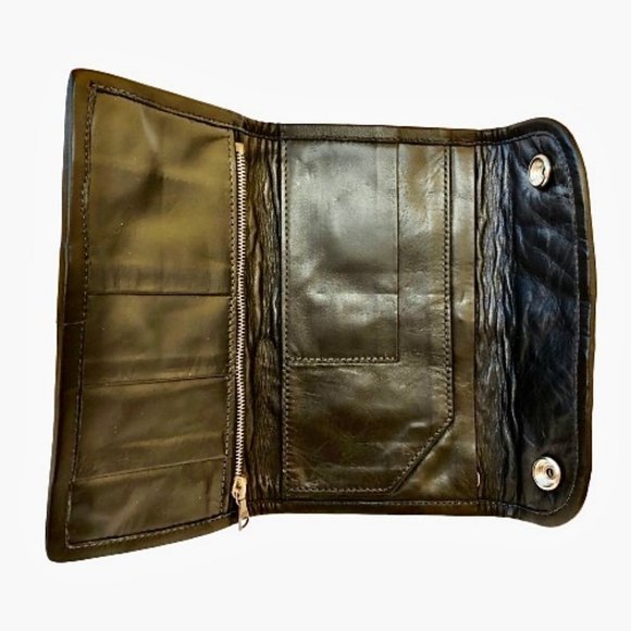 Travis Walker Vintage 90's Exotic Leathers Wallet Cross Design - Picture 14 of 16